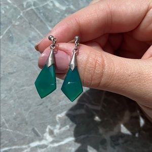 Green Drop Earrings